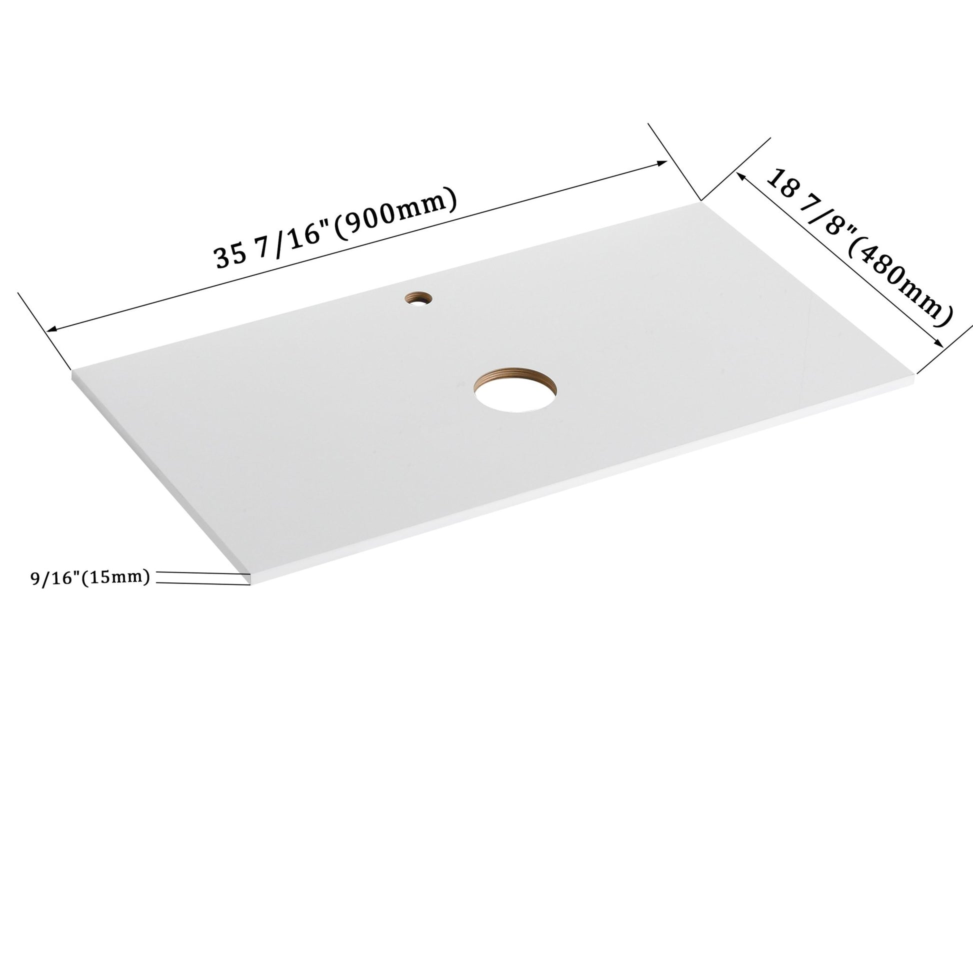 36'' Wall - Mounted Bathroom Vanity with White Art Ceramic Sink & 1 - Soft - Close Drawer (KD - Packing) - 1st Choice Furniture Direct