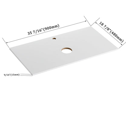 36'' Wall - Mounted Bathroom Vanity with White Art Ceramic Sink & 1 - Soft - Close Drawer (KD - Packing) - 1st Choice Furniture Direct