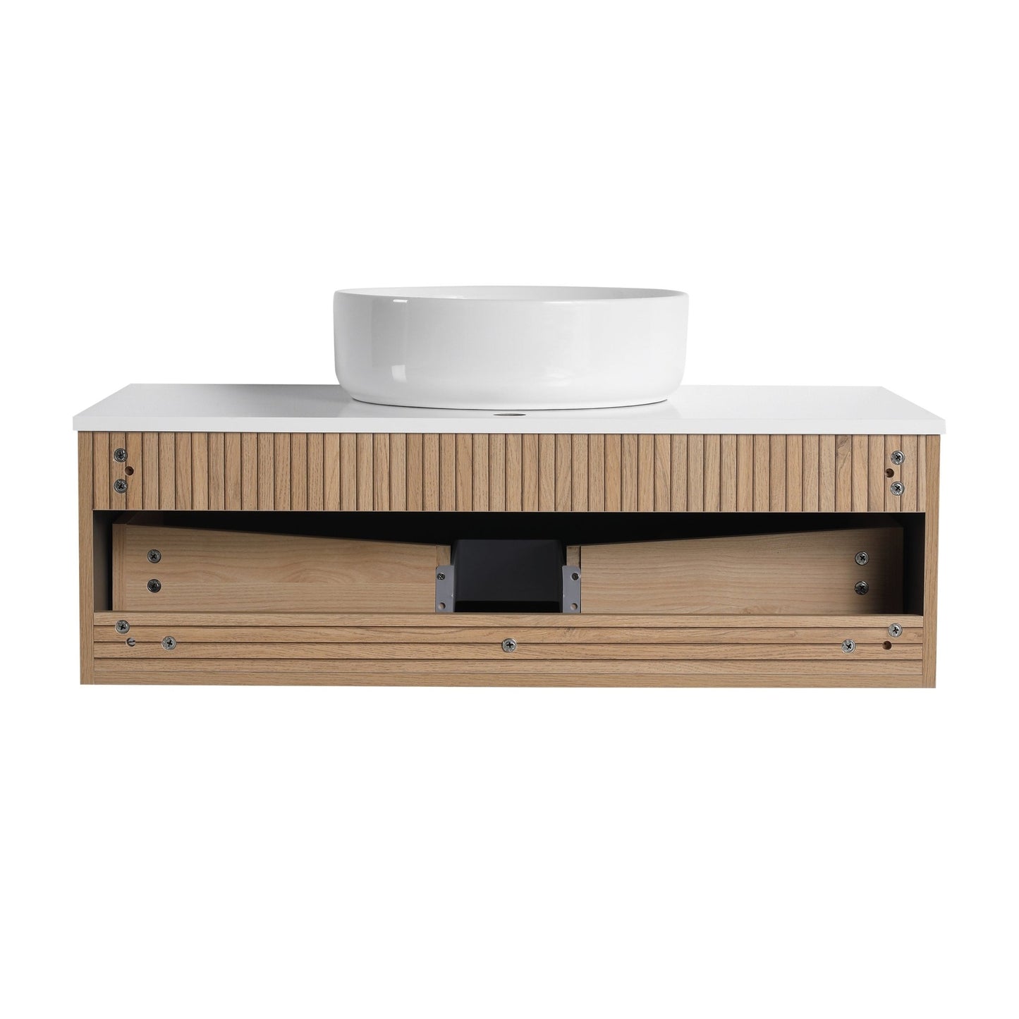 36'' Wall - Mounted Bathroom Vanity with White Art Ceramic Sink & 1 - Soft - Close Drawer (KD - Packing) - 1st Choice Furniture Direct