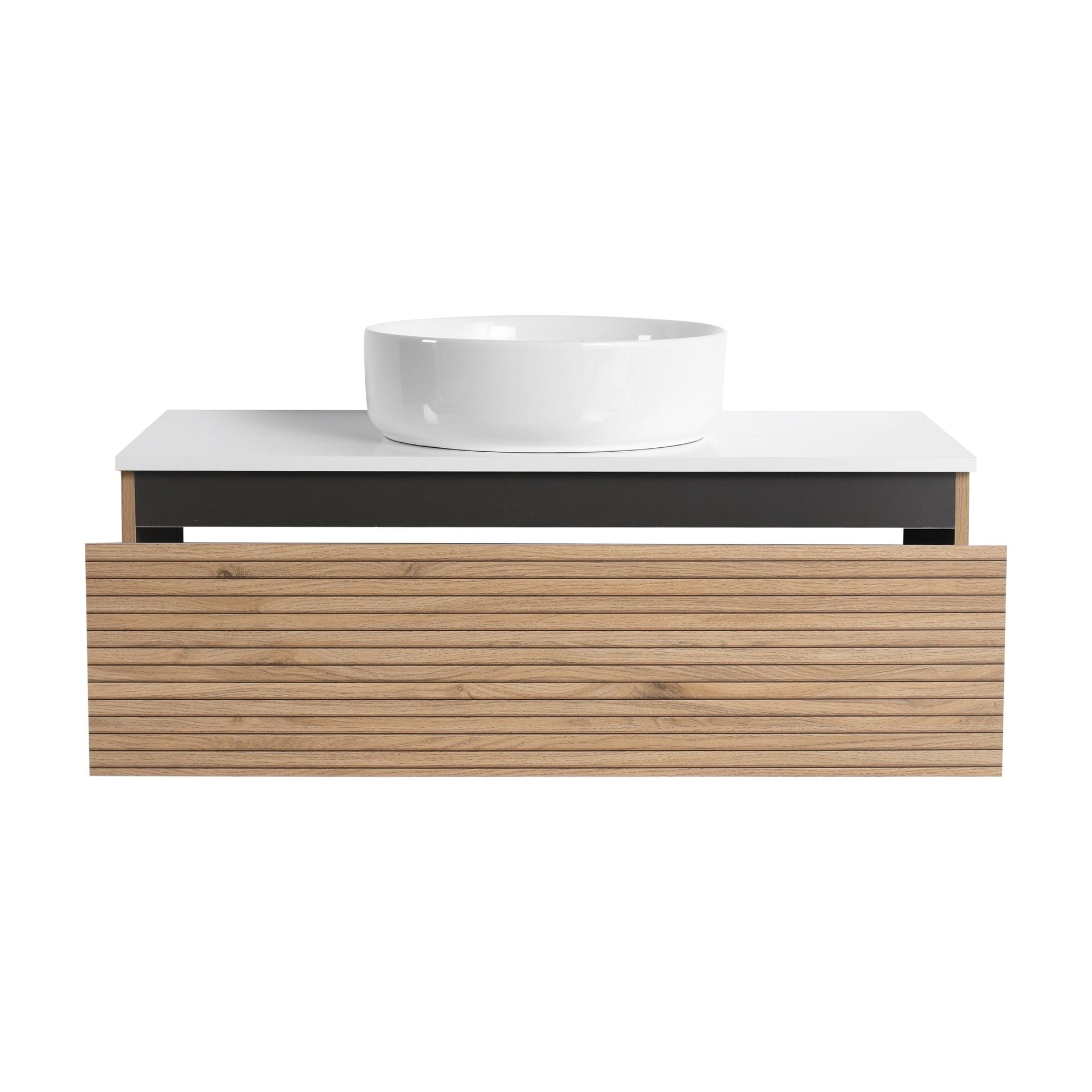 36'' Wall - Mounted Bathroom Vanity with White Art Ceramic Sink & 1 - Soft - Close Drawer (KD - Packing) - 1st Choice Furniture Direct