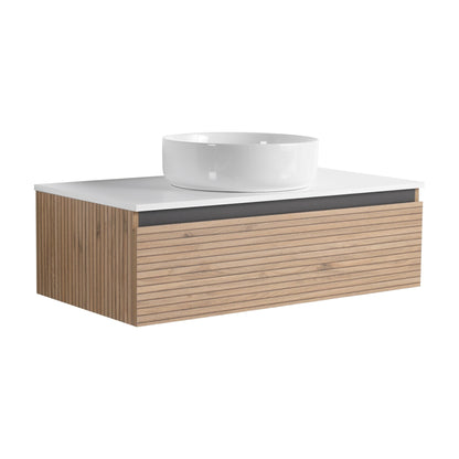 36'' Wall - Mounted Bathroom Vanity with White Art Ceramic Sink & 1 - Soft - Close Drawer (KD - Packing) - 1st Choice Furniture Direct
