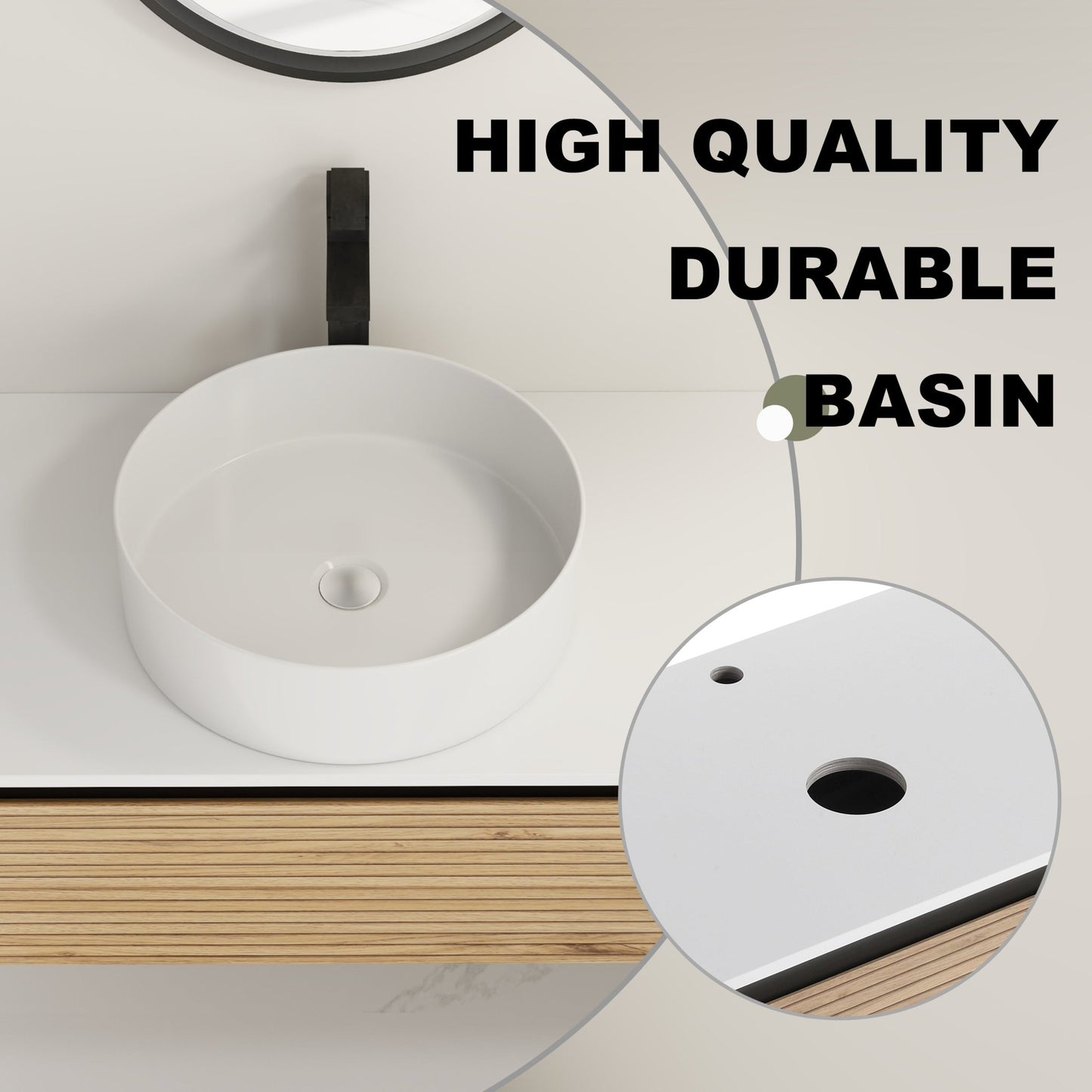 36'' Wall - Mounted Bathroom Vanity with White Art Ceramic Sink & 1 - Soft - Close Drawer (KD - Packing) - 1st Choice Furniture Direct