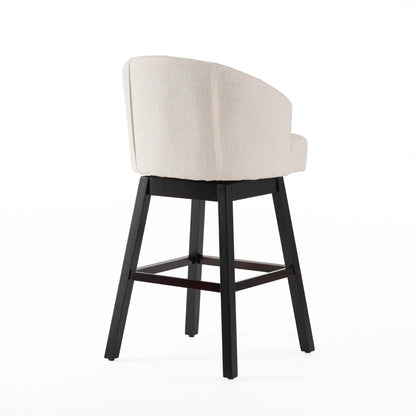 360 Degree Swivel Bar Stool with Stunning Nailhead Trim, Set of 2, Beige - 1st Choice Furniture Direct