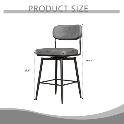 360 ° Rotating Bar Chair Bar Stool bar stools set of 2 piece set with leather cushions and iron brackets, suitable for various places such as home kitchens, restaurants, offices, etc. - 1st Choice Furniture Direct