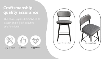 360 ° Rotating Bar Chair Bar Stool bar stools set of 2 piece set with leather cushions and iron brackets, suitable for various places such as home kitchens, restaurants, offices, etc. - 1st Choice Furniture Direct