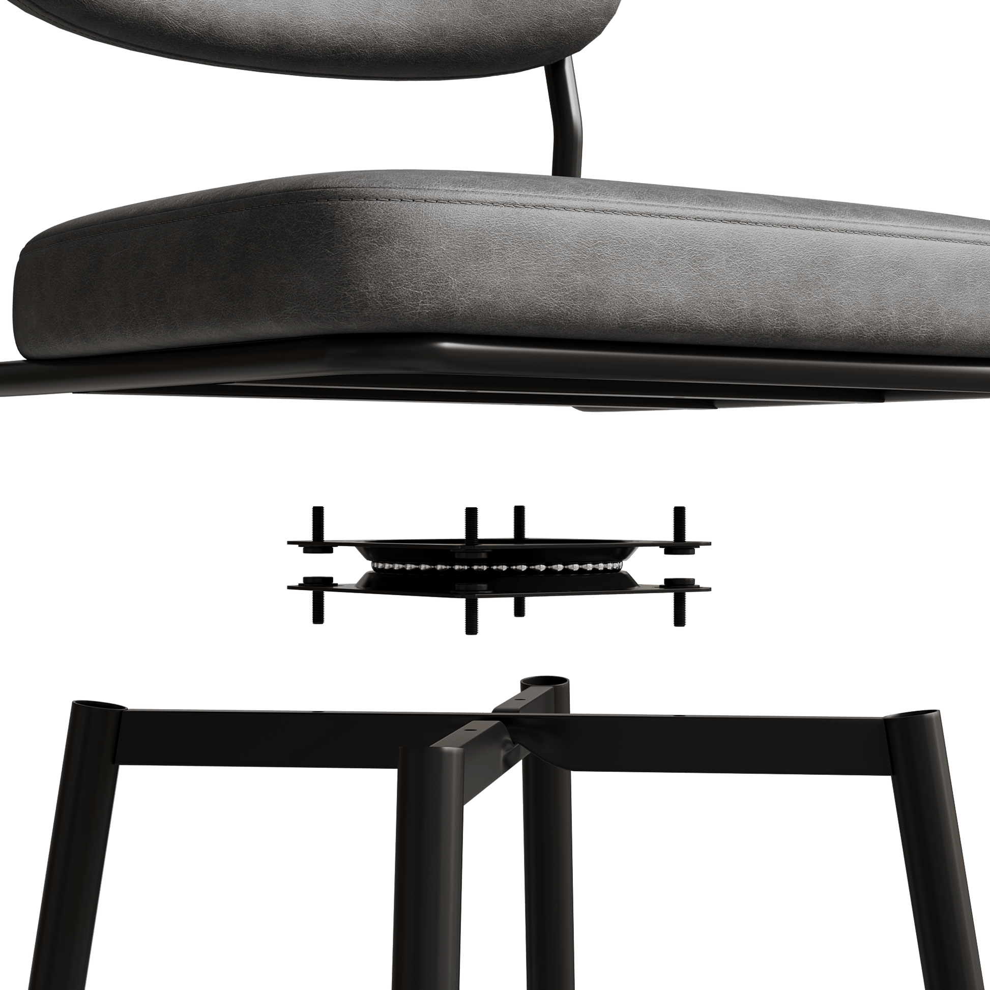 360 ° Rotating Bar Chair Bar Stool bar stools set of 2 piece set with leather cushions and iron brackets, suitable for various places such as home kitchens, restaurants, offices, etc. - 1st Choice Furniture Direct