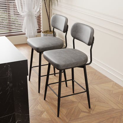 360 ° Rotating Bar Chair Bar Stool bar stools set of 2 piece set with leather cushions and iron brackets, suitable for various places such as home kitchens, restaurants, offices, etc. - 1st Choice Furniture Direct