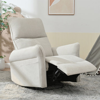 360° Swivel Rocker Recliner Chair,Swivel Nursery Rocking Chair w/Pull Ring,Glider Chair,Modern Rocking Swivel Recliner Chair for Bedroom,Living Room Chair Home Theater Seating(Fabric Gray+360°Swivel ) - 1st Choice Furniture Direct