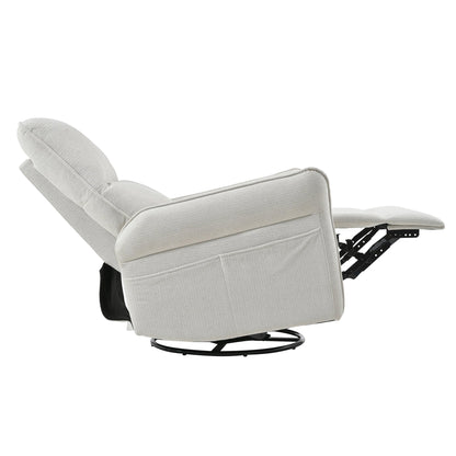 360° Swivel Rocker Recliner Chair,Swivel Nursery Rocking Chair w/Pull Ring,Glider Chair,Modern Rocking Swivel Recliner Chair for Bedroom,Living Room Chair Home Theater Seating(Fabric Gray+360°Swivel ) - 1st Choice Furniture Direct