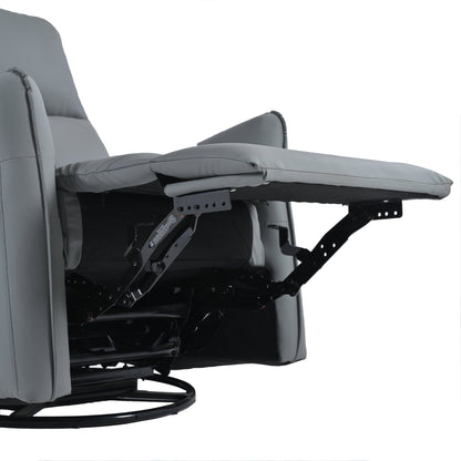 360° Swivel Rocker Recliner Chair,Swivel Nursery Rocking Chair w/Pull Ring,Glider Chair,Modern Rocking Swivel Recliner Chair for Bedroom,Living Room Chair Home Theater Seating(Blue - Gray+360°Swivel ) - 1st Choice Furniture Direct