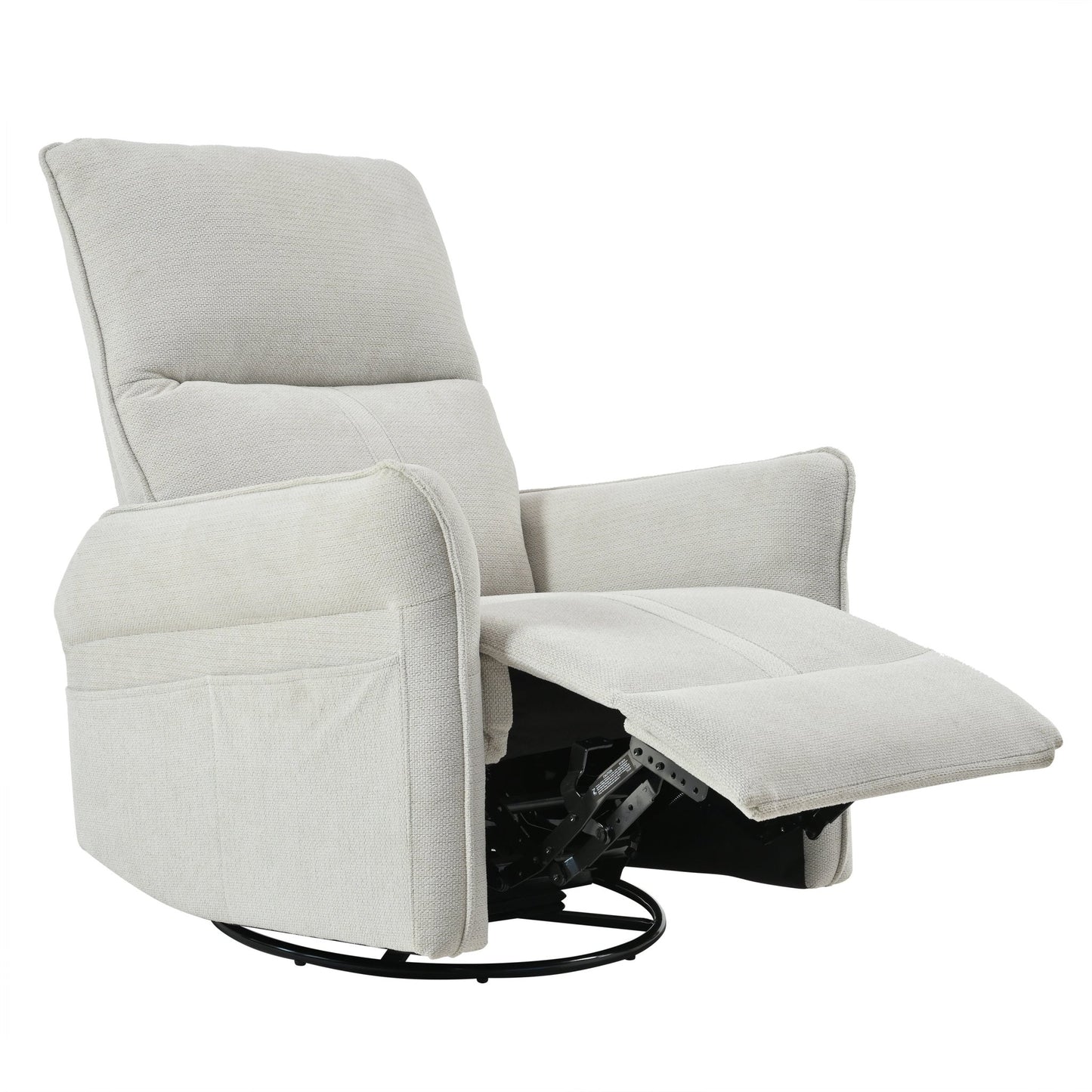 360° Swivel Rocker Recliner Chair,Swivel Nursery Rocking Chair w/Pull Ring,Glider Chair,Modern Rocking Swivel Recliner Chair for Bedroom,Living Room Chair Home Theater Seating(Fabric Gray+360°Swivel ) - 1st Choice Furniture Direct