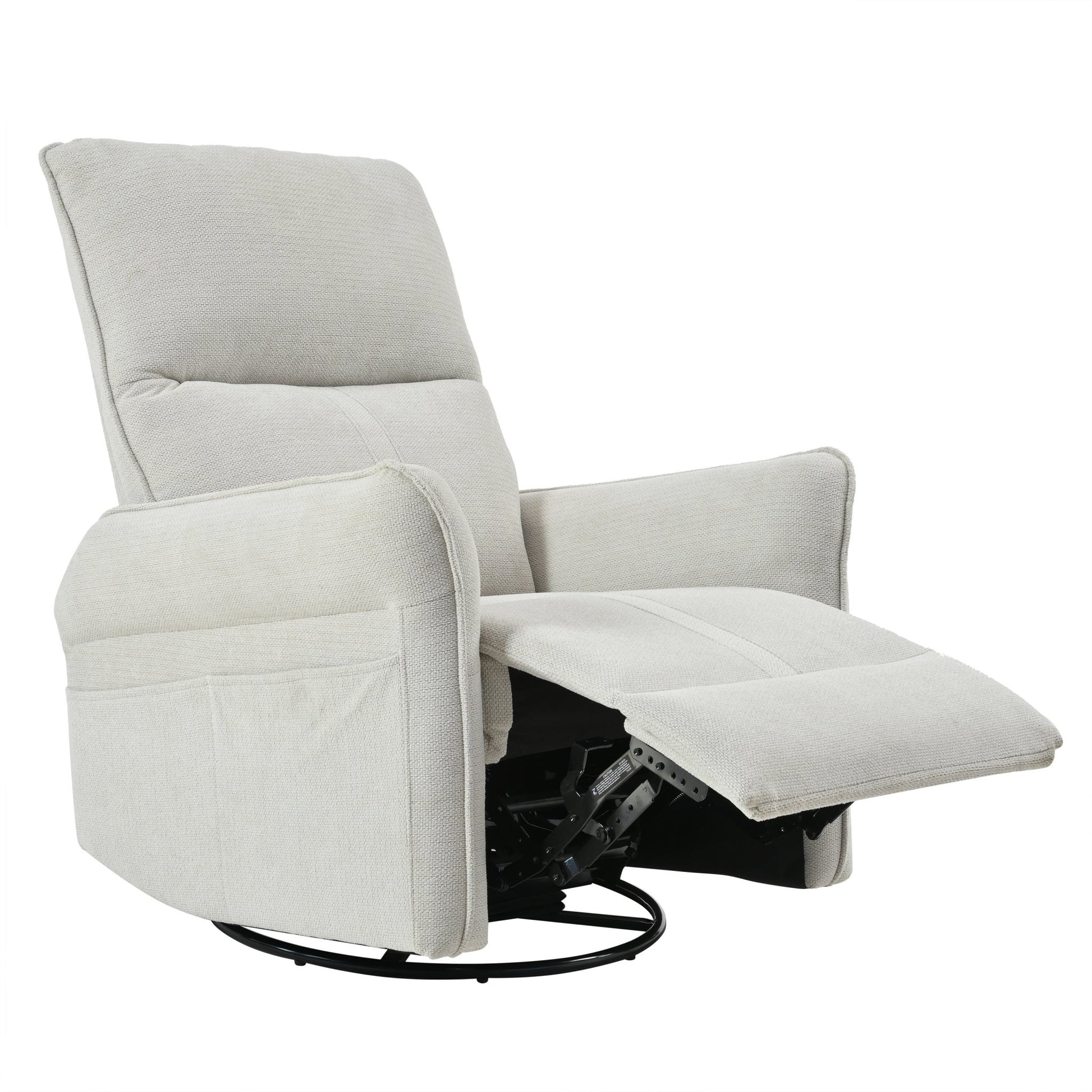 360° Swivel Rocker Recliner Chair,Swivel Nursery Rocking Chair w/Pull Ring,Glider Chair,Modern Rocking Swivel Recliner Chair for Bedroom,Living Room Chair Home Theater Seating(Fabric Gray+360°Swivel ) - 1st Choice Furniture Direct