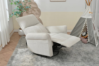 360° Swivel Rocker Recliner Chair,Swivel Nursery Rocking Chair w/Pull Ring,Glider Chair,Modern Rocking Swivel Recliner Chair for Bedroom,Living Room Chair Home Theater Seating(Fabric Gray+360°Swivel ) - 1st Choice Furniture Direct