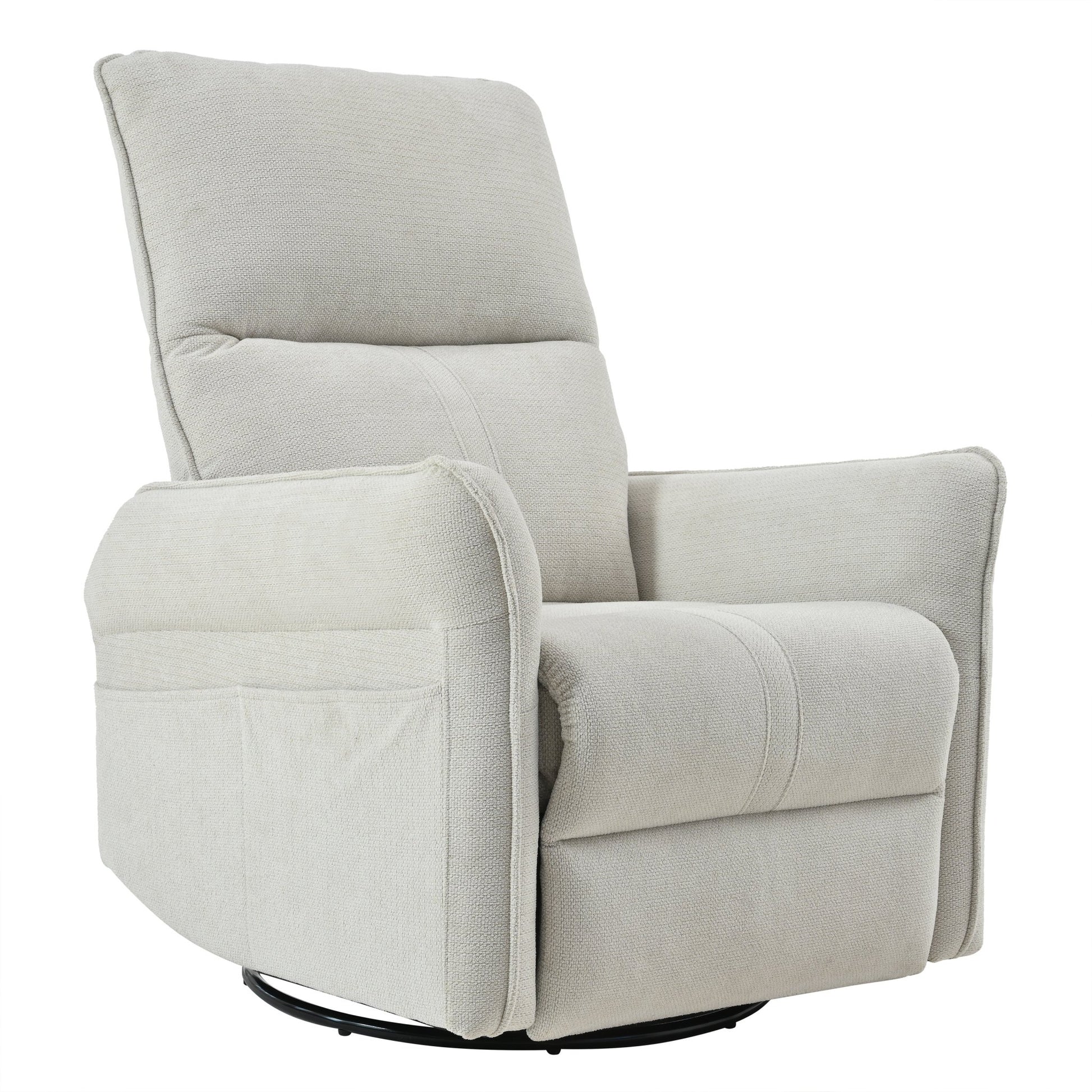 360° Swivel Rocker Recliner Chair,Swivel Nursery Rocking Chair w/Pull Ring,Glider Chair,Modern Rocking Swivel Recliner Chair for Bedroom,Living Room Chair Home Theater Seating(Fabric Gray+360°Swivel ) - 1st Choice Furniture Direct