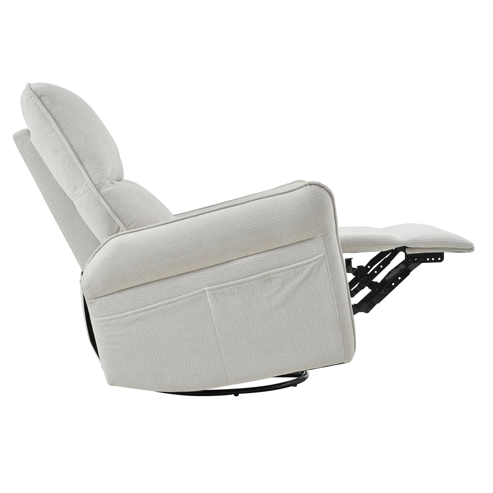 360° Swivel Rocker Recliner Chair,Swivel Nursery Rocking Chair w/Pull Ring,Glider Chair,Modern Rocking Swivel Recliner Chair for Bedroom,Living Room Chair Home Theater Seating(Fabric Gray+360°Swivel ) - 1st Choice Furniture Direct