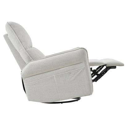 360° Swivel Rocker Recliner Chair,Swivel Nursery Rocking Chair w/Pull Ring,Glider Chair,Modern Rocking Swivel Recliner Chair for Bedroom,Living Room Chair Home Theater Seating(Fabric Gray+360°Swivel ) - 1st Choice Furniture Direct