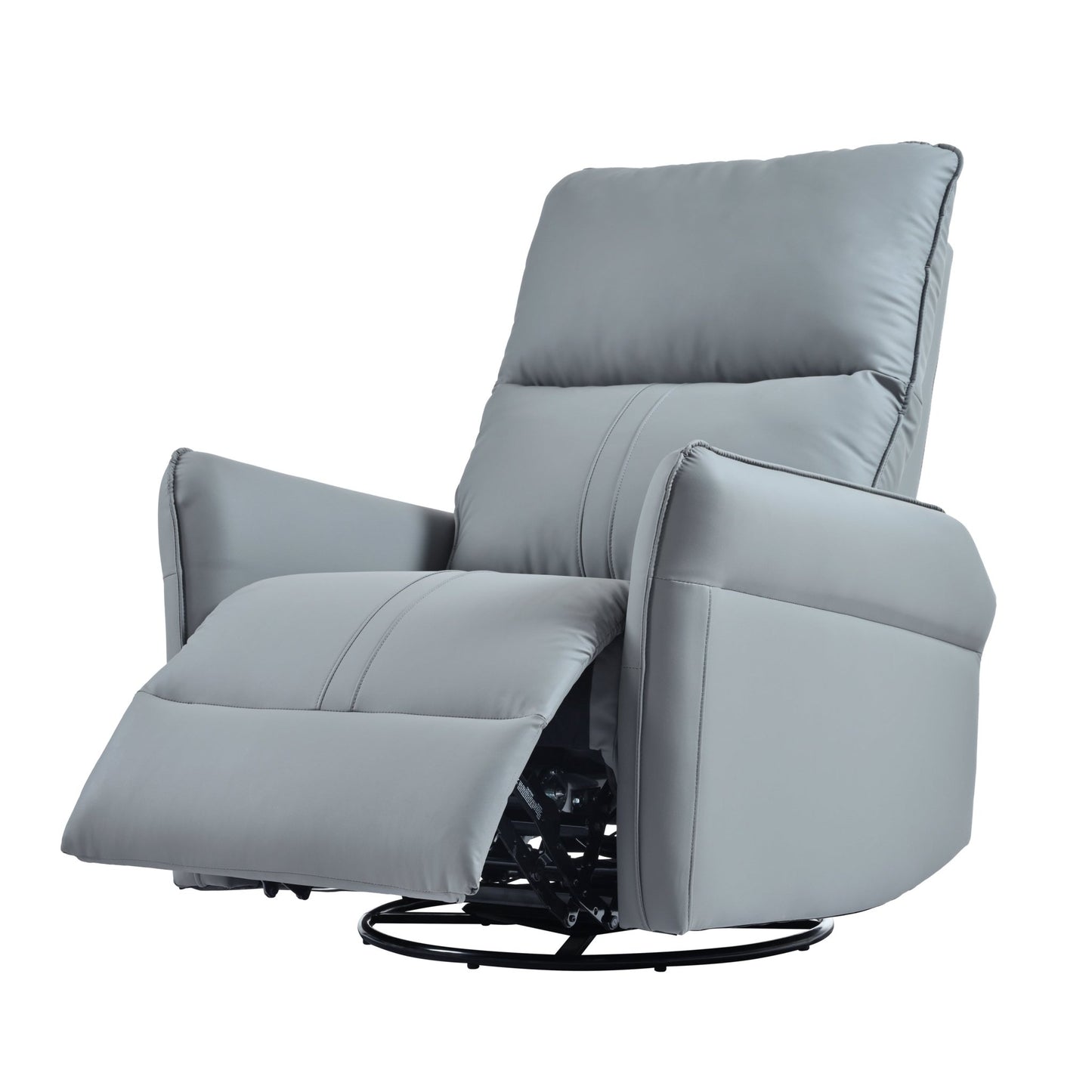 360° Swivel Rocker Recliner Chair,Swivel Nursery Rocking Chair w/Pull Ring,Glider Chair,Modern Rocking Swivel Recliner Chair for Bedroom,Living Room Chair Home Theater Seating(Blue - Gray+360°Swivel ) - 1st Choice Furniture Direct