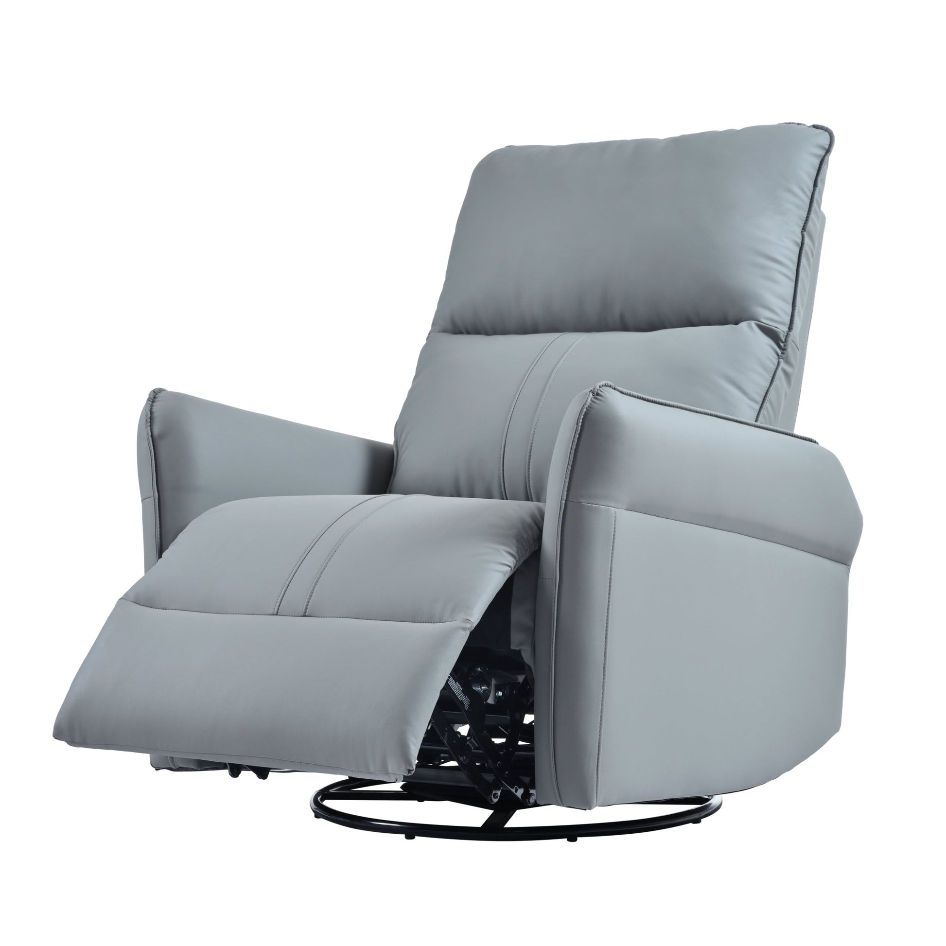 360° Swivel Rocker Recliner Chair,Swivel Nursery Rocking Chair w/Pull Ring,Glider Chair,Modern Rocking Swivel Recliner Chair for Bedroom,Living Room Chair Home Theater Seating(Blue - Gray+360°Swivel ) - 1st Choice Furniture Direct