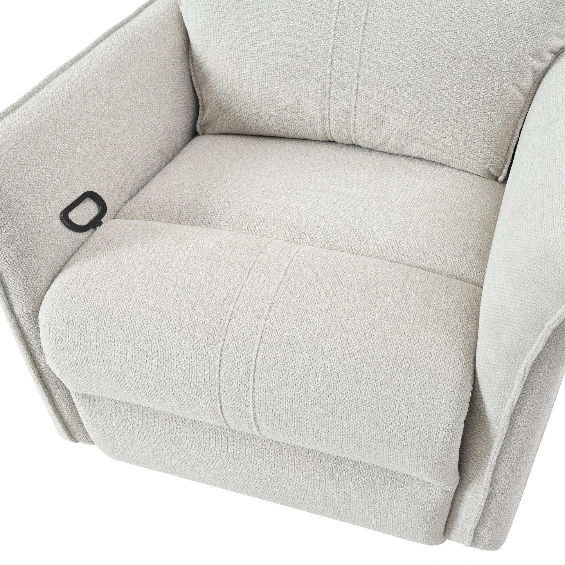 360° Swivel Rocker Recliner Chair,Swivel Nursery Rocking Chair w/Pull Ring,Glider Chair,Modern Rocking Swivel Recliner Chair for Bedroom,Living Room Chair Home Theater Seating(Fabric Gray+360°Swivel ) - 1st Choice Furniture Direct