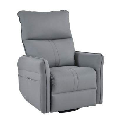 360° Swivel Rocker Recliner Chair,Swivel Nursery Rocking Chair w/Pull Ring,Glider Chair,Modern Rocking Swivel Recliner Chair for Bedroom,Living Room Chair Home Theater Seating(Blue - Gray+360°Swivel ) - 1st Choice Furniture Direct