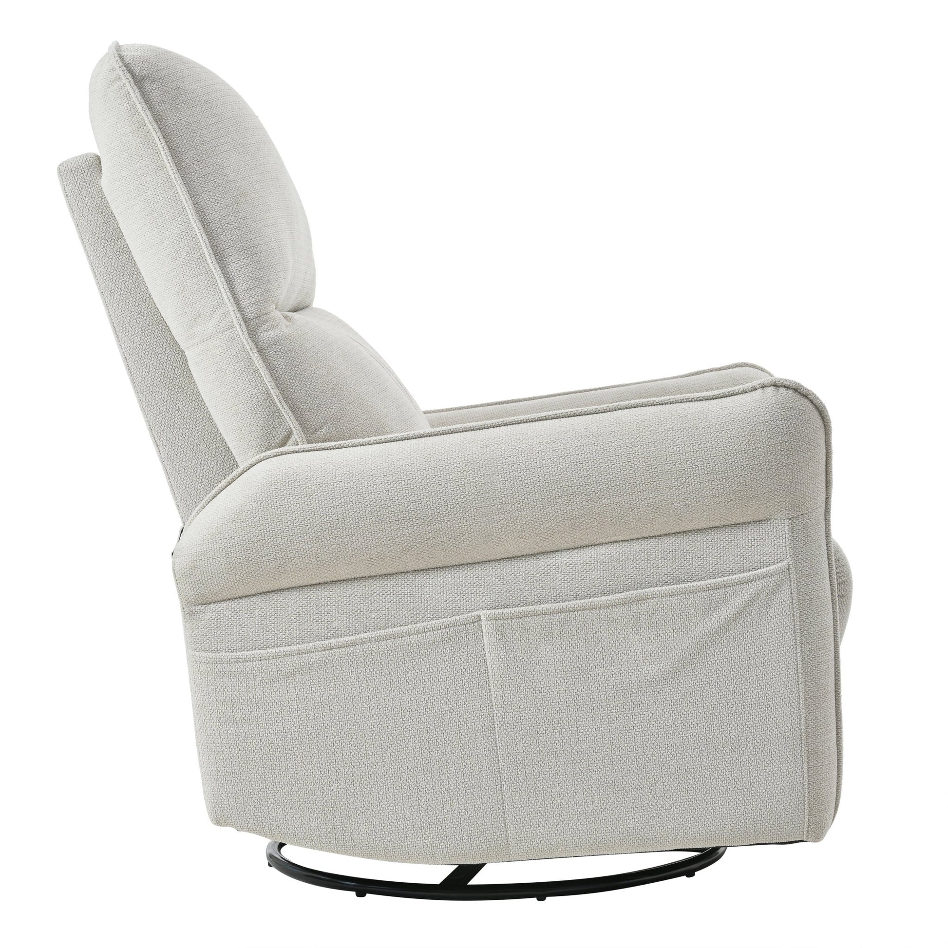 360° Swivel Rocker Recliner Chair,Swivel Nursery Rocking Chair w/Pull Ring,Glider Chair,Modern Rocking Swivel Recliner Chair for Bedroom,Living Room Chair Home Theater Seating(Fabric Gray+360°Swivel ) - 1st Choice Furniture Direct