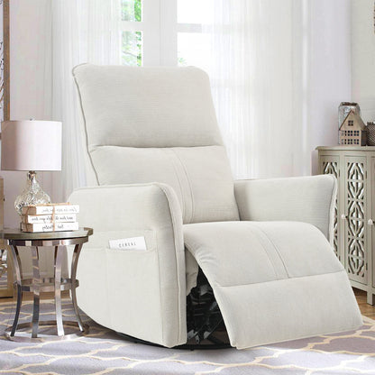 360° Swivel Rocker Recliner Chair,Swivel Nursery Rocking Chair w/Pull Ring,Glider Chair,Modern Rocking Swivel Recliner Chair for Bedroom,Living Room Chair Home Theater Seating(Fabric Gray+360°Swivel ) - 1st Choice Furniture Direct