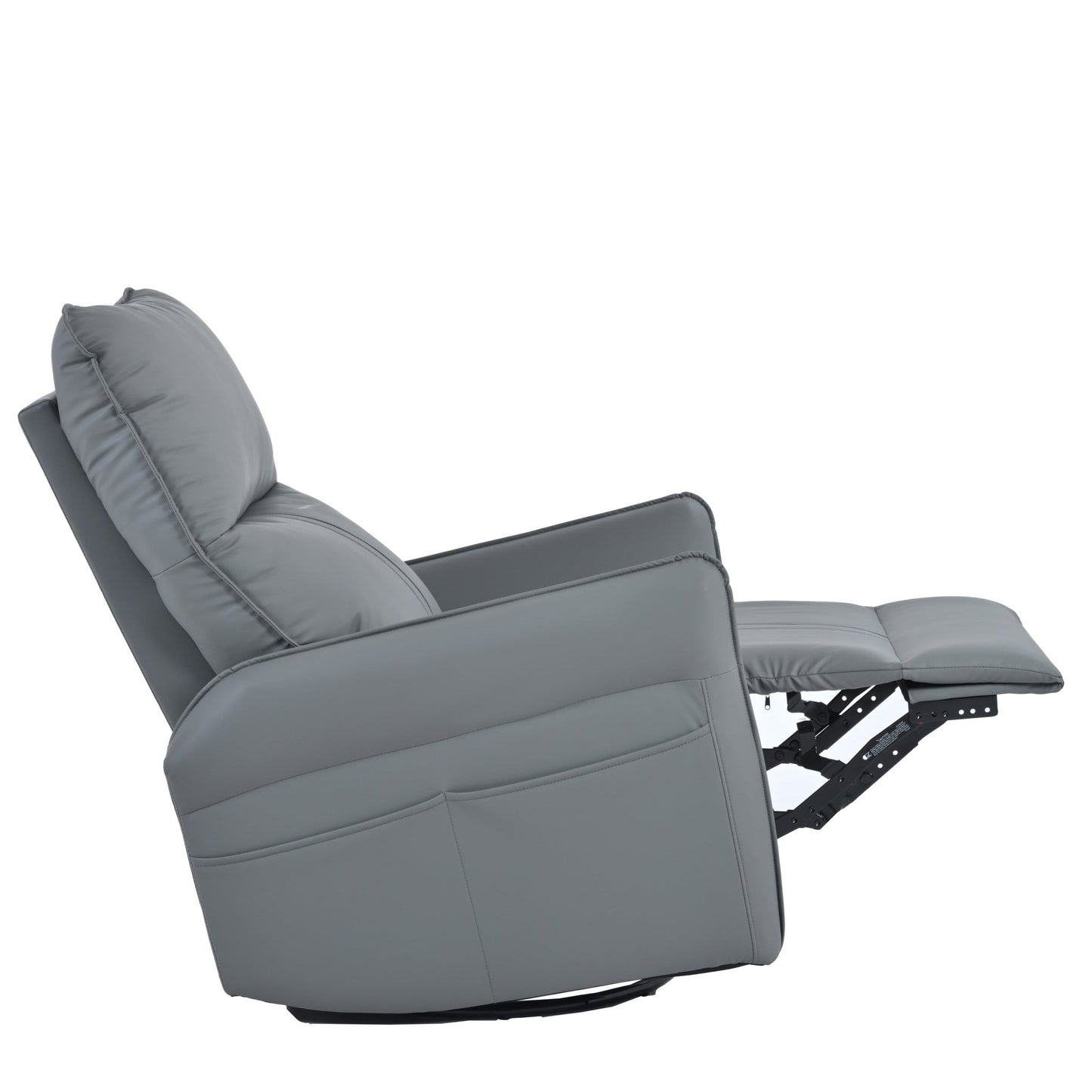 360° Swivel Rocker Recliner Chair,Swivel Nursery Rocking Chair w/Pull Ring,Glider Chair,Modern Rocking Swivel Recliner Chair for Bedroom,Living Room Chair Home Theater Seating(Blue - Gray+360°Swivel ) - 1st Choice Furniture Direct