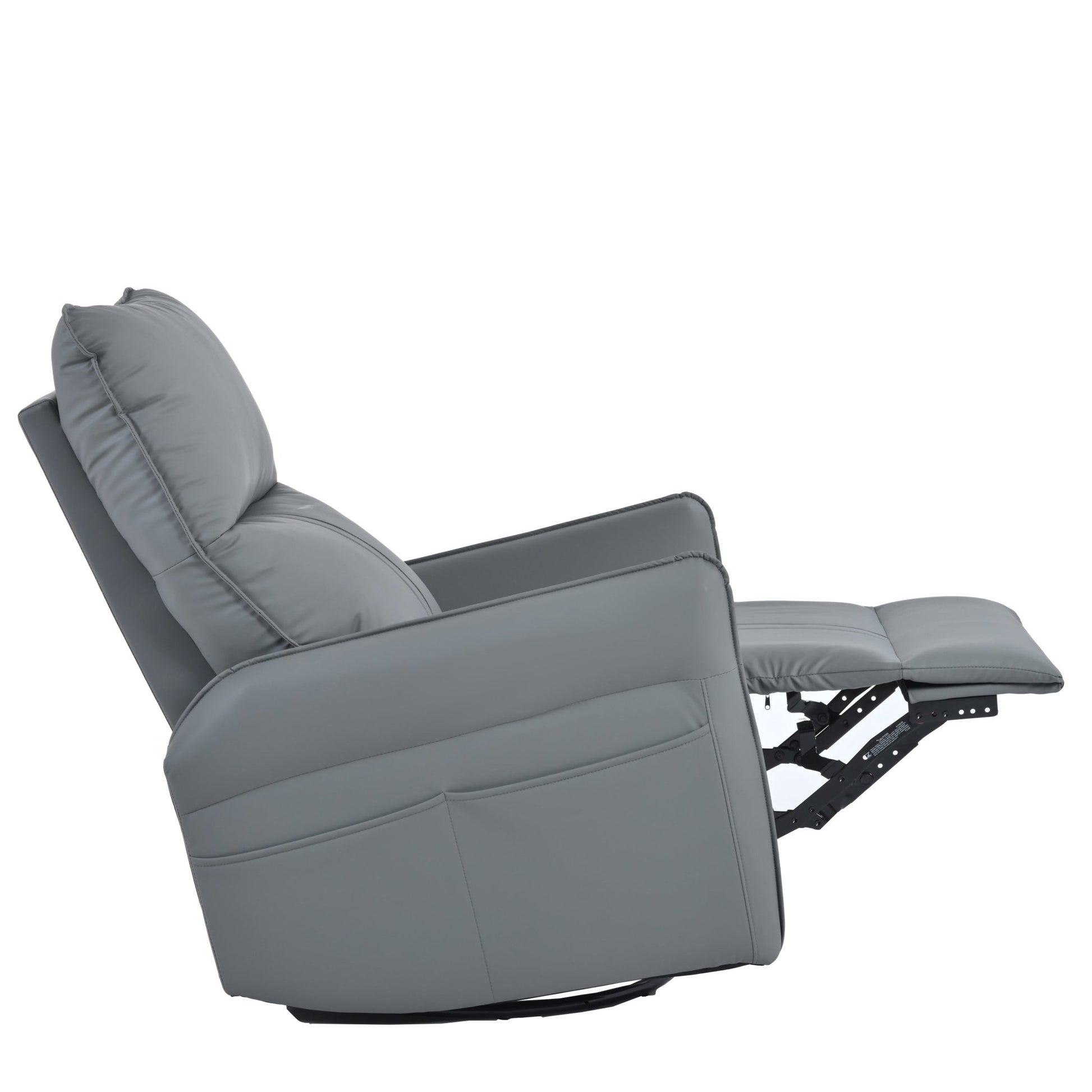 360° Swivel Rocker Recliner Chair,Swivel Nursery Rocking Chair w/Pull Ring,Glider Chair,Modern Rocking Swivel Recliner Chair for Bedroom,Living Room Chair Home Theater Seating(Blue - Gray+360°Swivel ) - 1st Choice Furniture Direct