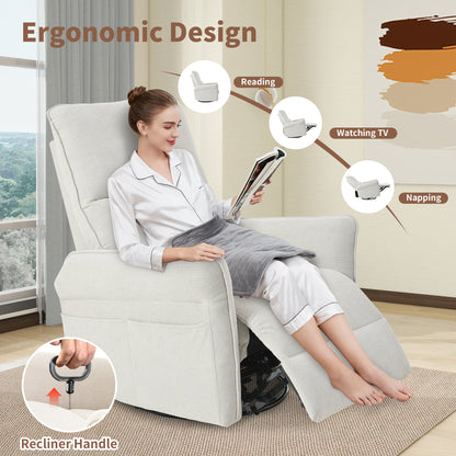 360° Swivel Rocker Recliner Chair,Swivel Nursery Rocking Chair w/Pull Ring,Glider Chair,Modern Rocking Swivel Recliner Chair for Bedroom,Living Room Chair Home Theater Seating(Fabric Gray+360°Swivel ) - 1st Choice Furniture Direct