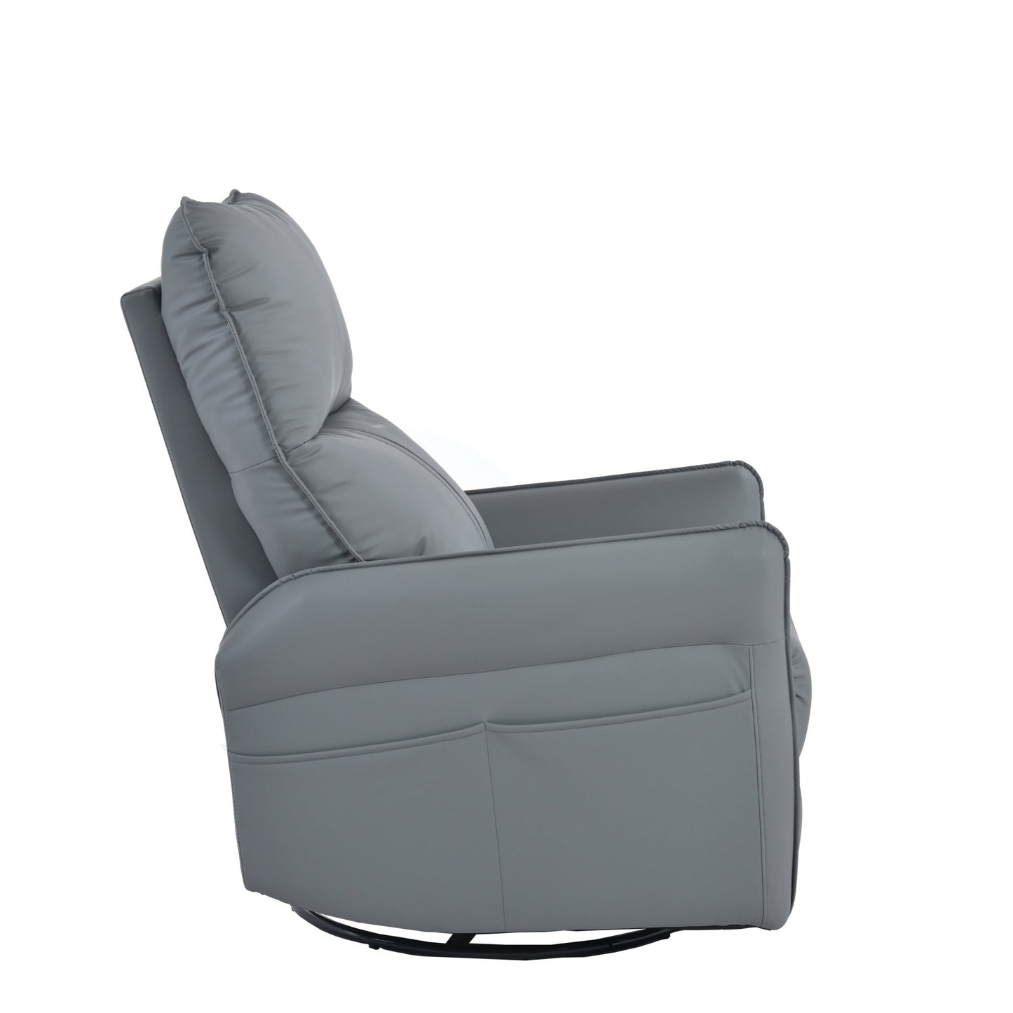 360° Swivel Rocker Recliner Chair,Swivel Nursery Rocking Chair w/Pull Ring,Glider Chair,Modern Rocking Swivel Recliner Chair for Bedroom,Living Room Chair Home Theater Seating(Blue - Gray+360°Swivel ) - 1st Choice Furniture Direct