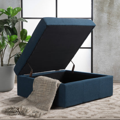 1st Choice Modern Storage Bedroom Living Room Ottoman in Navy Blue