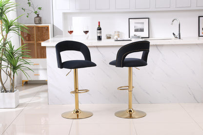 1st Choice Modern Barstools Bar Height Swivel Velvet Bar Stool - Set of 2