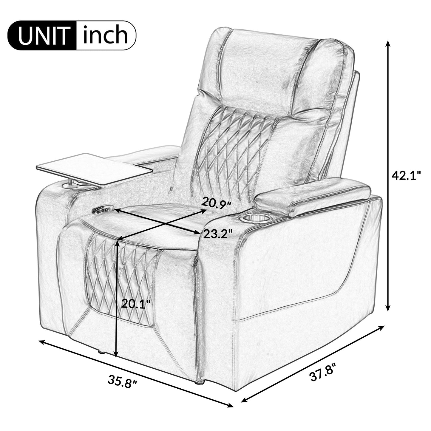 1st Choice Power Motion Recliner with USB Charging Port in Brown