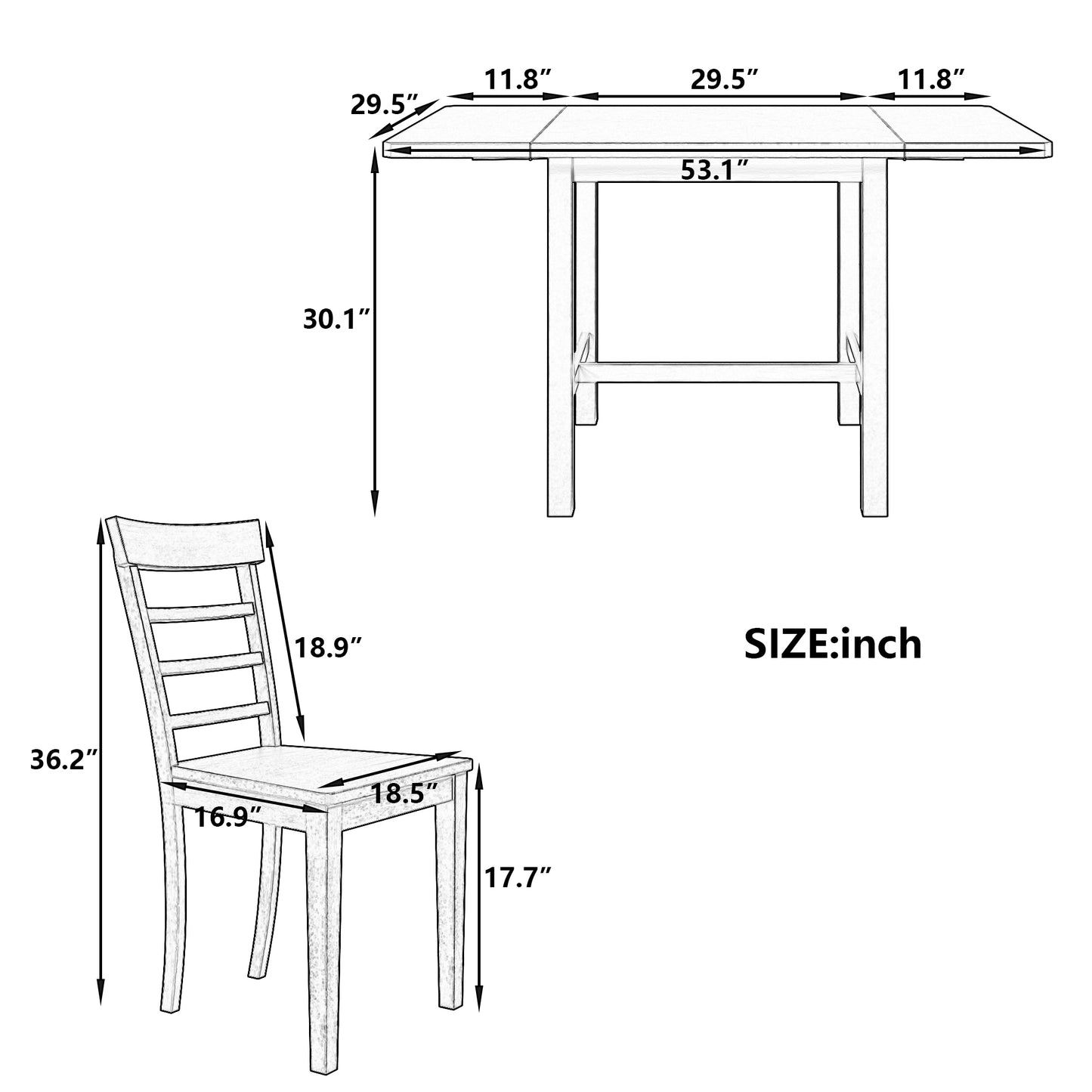 1st Choice Extendable Drop Leaf Dining Set - Modern & Space-Saving