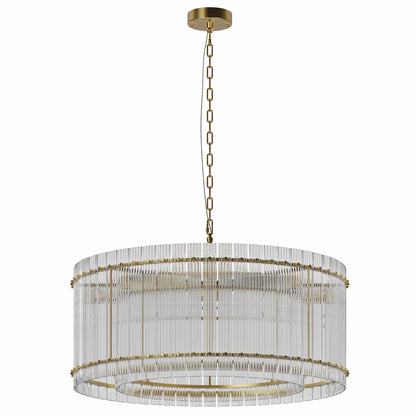 37' Modern Gold Round Chandelier,2 - Tier 8 - Light Water Ripple Crystal Glass Chandeliers,for Dining Room,Living Room,Bedroom,High Ceiling,Foyer Entryway,Luxury Chandelier - 1st Choice Furniture Direct