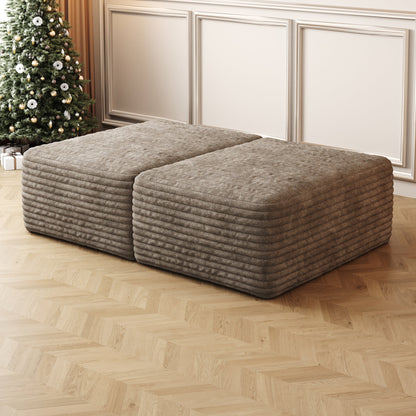 37.40'Sofa ottoman ,No Assembly Required,Camel(Plush Corduroy Fabric) - 1st Choice Furniture Direct