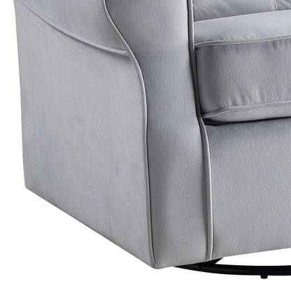 37.40'W Gray Fabric Swivel Chair W/Glider - 1st Choice Furniture Direct