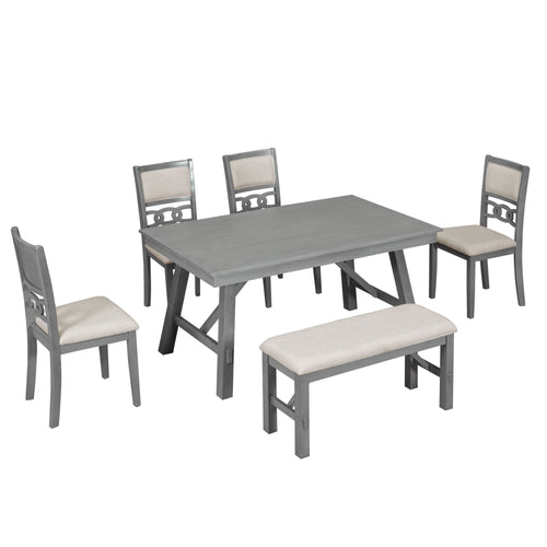 1st Choice 6-Piece Cozy circle decoration back Dining Table Set