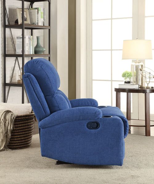 1st Choice Stylish Motion Living Room Blue Velvet Recliner Chair