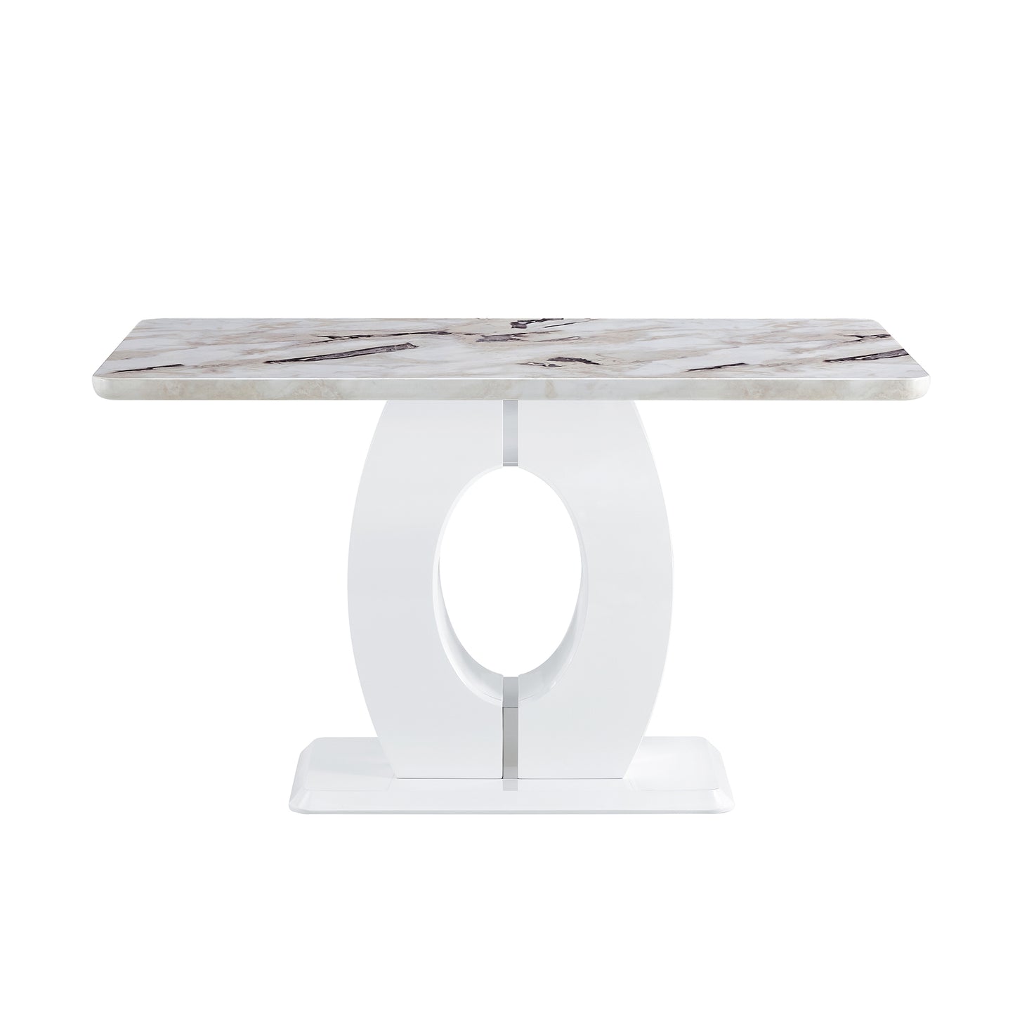 1st Choice Sleek White Marble-Effect Table