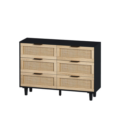 1st Choice Modern Living Room Rattan Storage Cabinet in Black