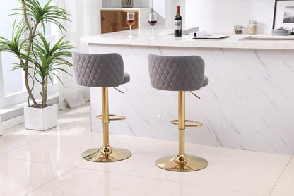 1st Choice Modern Swivel Velvet Bar Stool Counter Height - Set of 2