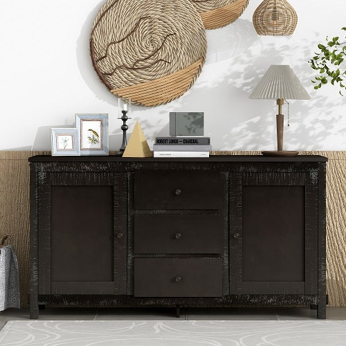 1st Choice Espresso Solid Wood Buffet Cabinet with 2 Storage Cabinet