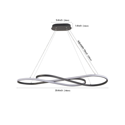 39' Modern LED Pendant Light, Infinity Design Hanging Ceiling Fixture, Adjustable Height, Dimmable for Living Room, Dining Room, Bedroom, Black Finish - 1st Choice Furniture Direct