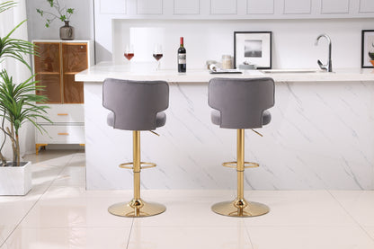 1st Choice Modern Swivel Velvet Bar Stool Counter Height Chairs - Set of 2