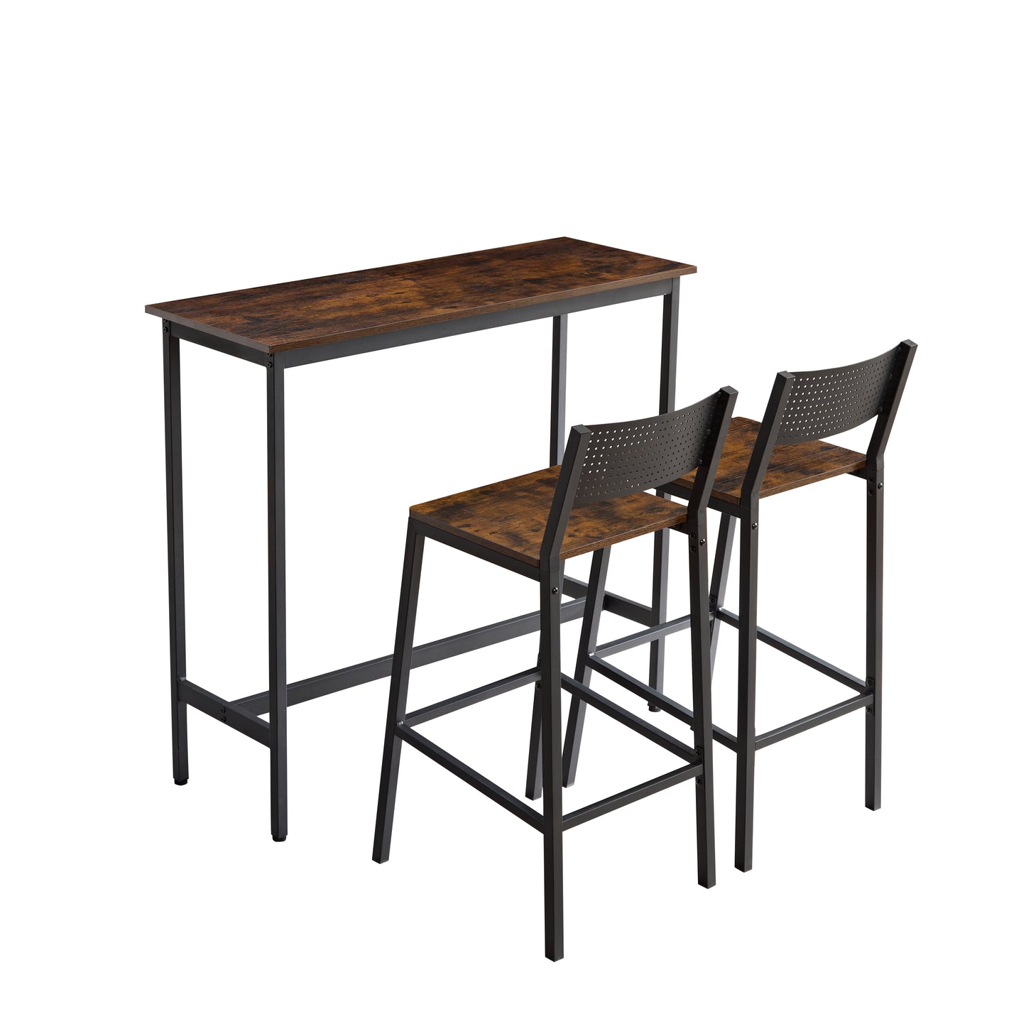 1st Choice 3pc Set Industrial Style Bar Stool with Back Bar Stool