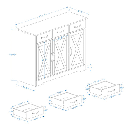 1st Choice Versatile White Sideboard Buffet Cabinet