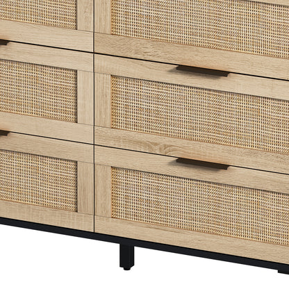 1st Choice Modern Living Room Rattan Storage Cabinet in Black