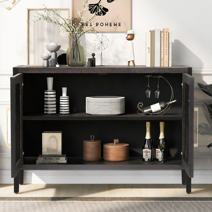 1st Choice Wood Storage Cabinet with Two Tempered Glass Doors in Walnut