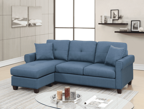 1st Choice Modern Comfortable and Stylish Sofa 2-Pcs Sectional in Blue